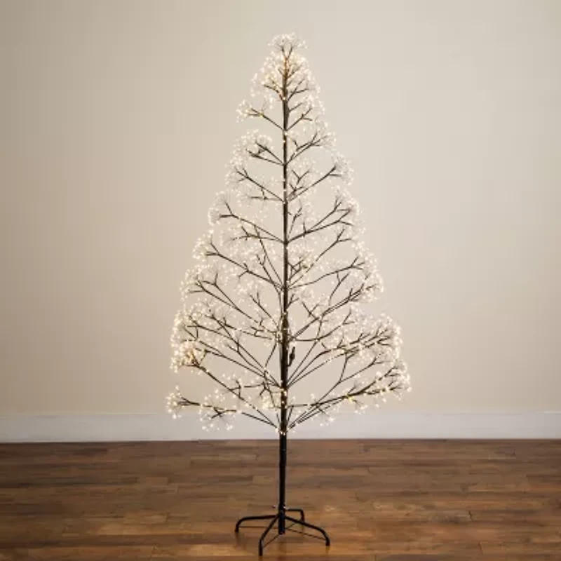 Nearly Natural 6ft Pre-Lit Halloween Starburst Artificial Tree
