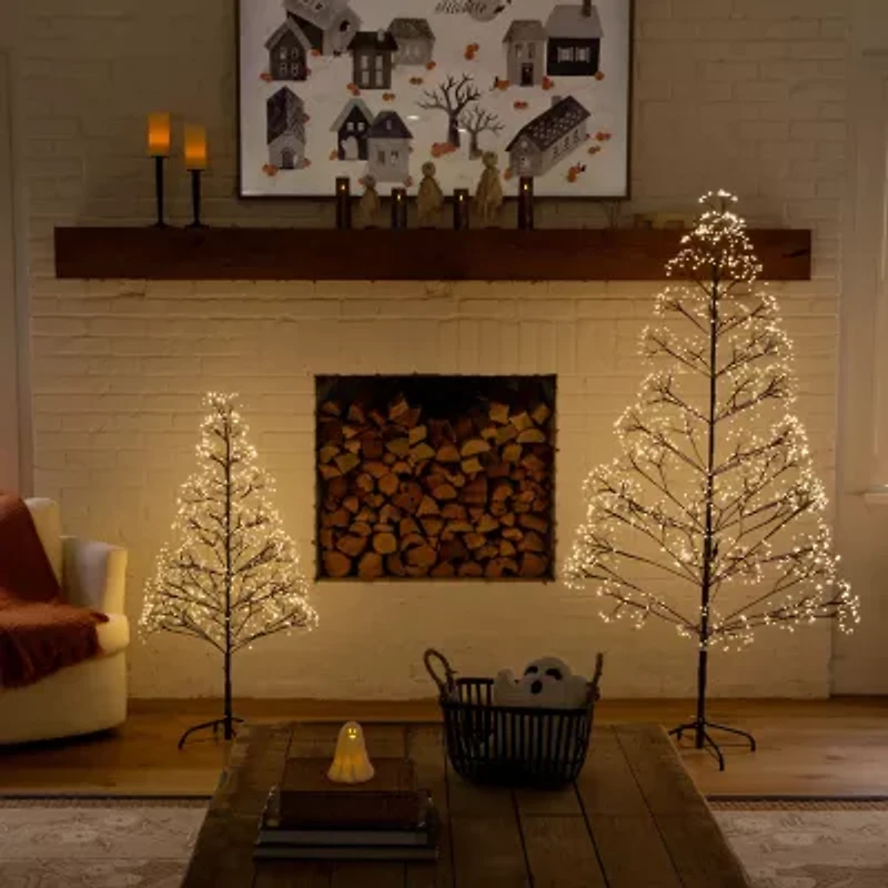 Nearly Natural 6ft Pre-Lit Halloween Starburst Artificial Tree