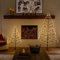 Nearly Natural 6ft Pre-Lit Halloween Starburst Artificial Tree