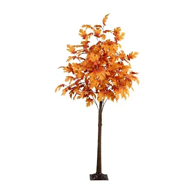 Nearly Natural 7ft Pre-Lit Autumn Maple Fall Artificial Tree