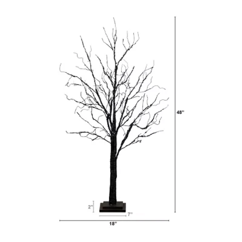 Nearly Natural 4ft Pre-Lit Halloween Twig Lighted Indoor Artificial Tree