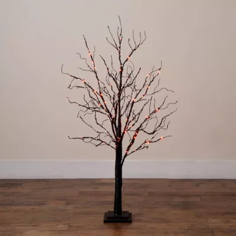 Nearly Natural 4ft Pre-Lit Halloween Twig Lighted Indoor Artificial Tree