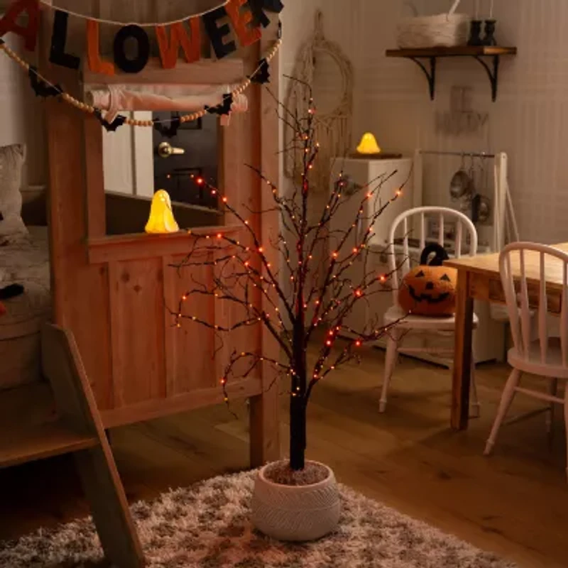Nearly Natural 4ft Pre-Lit Halloween Twig Lighted Indoor Artificial Tree