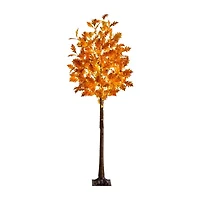 Nearly Natural 6ft Pre-Lit Burnt Orange Autumn Artificial Tree