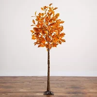 Nearly Natural 6ft Pre-Lit Burnt Orange Autumn Artificial Tree