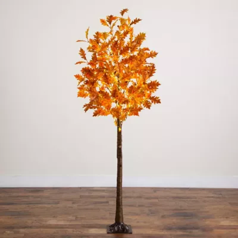 Nearly Natural 6ft Pre-Lit Burnt Orange Autumn Artificial Tree