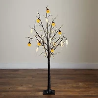 Nearly Natural 5ft Pre-Lit Halloween Pumpkins Artificial Tree