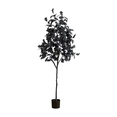Nearly Natural 6ft Halloween Black Oak Indoor Artificial Tree