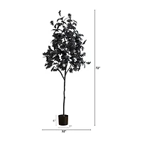 Nearly Natural 6ft Halloween Black Oak Indoor Artificial Tree