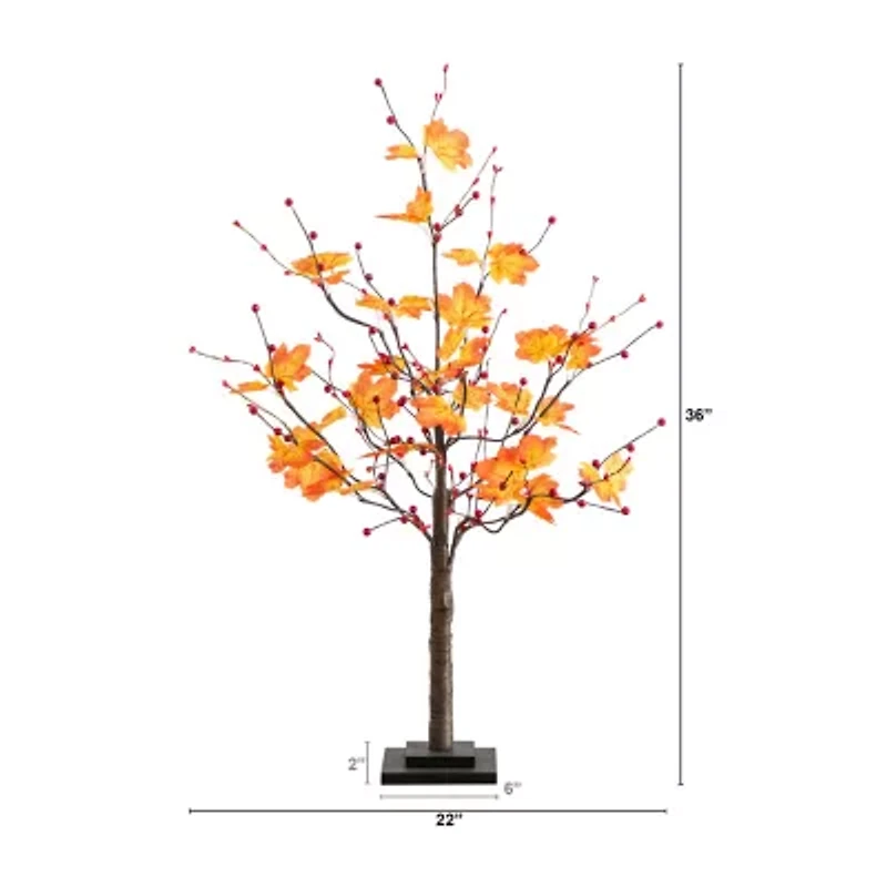 Nearly Natural 3ft Autumn Maple Fall Artificial Tree