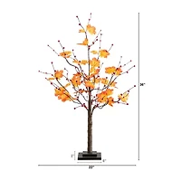 Nearly Natural 3ft Autumn Maple Fall Artificial Tree