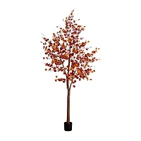 Nearly Natural 9ft Pre-Lit Autumn Eucalyptus Artificial Tree