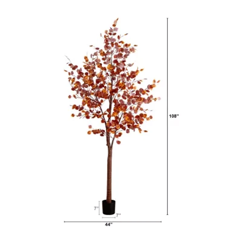 Nearly Natural 9ft Pre-Lit Autumn Eucalyptus Artificial Tree
