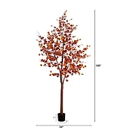 Nearly Natural 9ft Pre-Lit Autumn Eucalyptus Artificial Tree