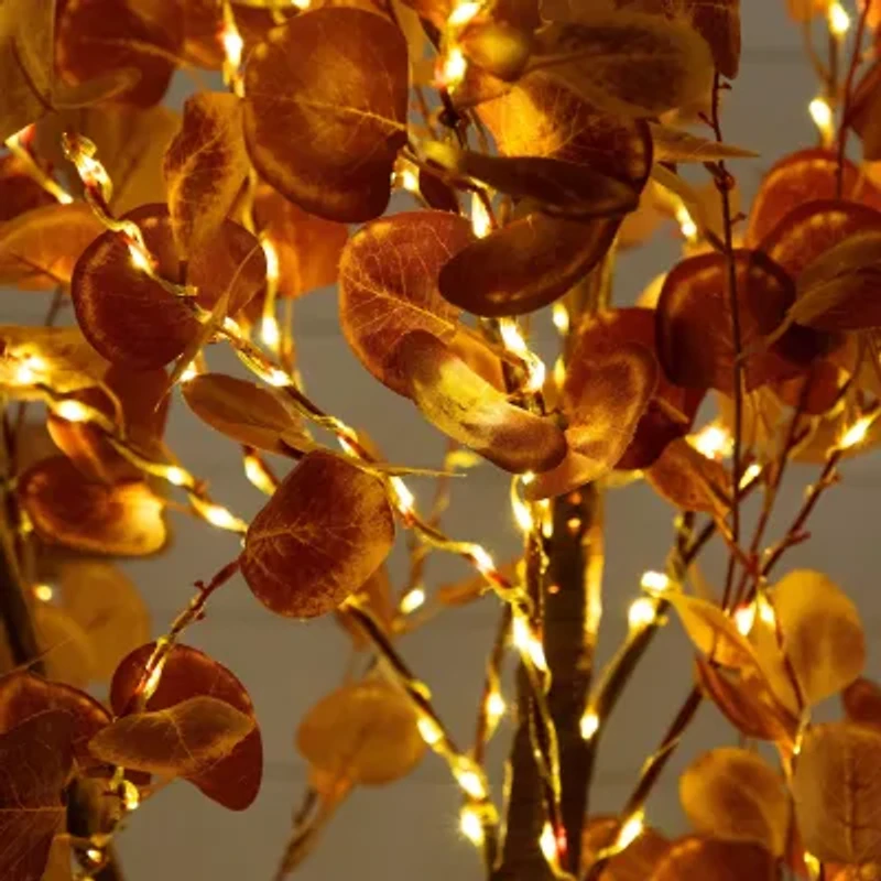 Nearly Natural 9ft Pre-Lit Autumn Eucalyptus Artificial Tree