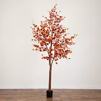 Nearly Natural 9ft Pre-Lit Autumn Eucalyptus Lighted Indoor Artificial Tree