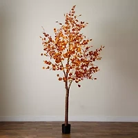 Nearly Natural 9ft Pre-Lit Autumn Eucalyptus Artificial Tree