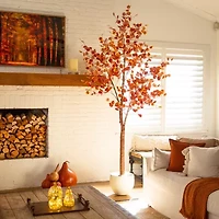 Nearly Natural 9ft Pre-Lit Autumn Eucalyptus Artificial Tree