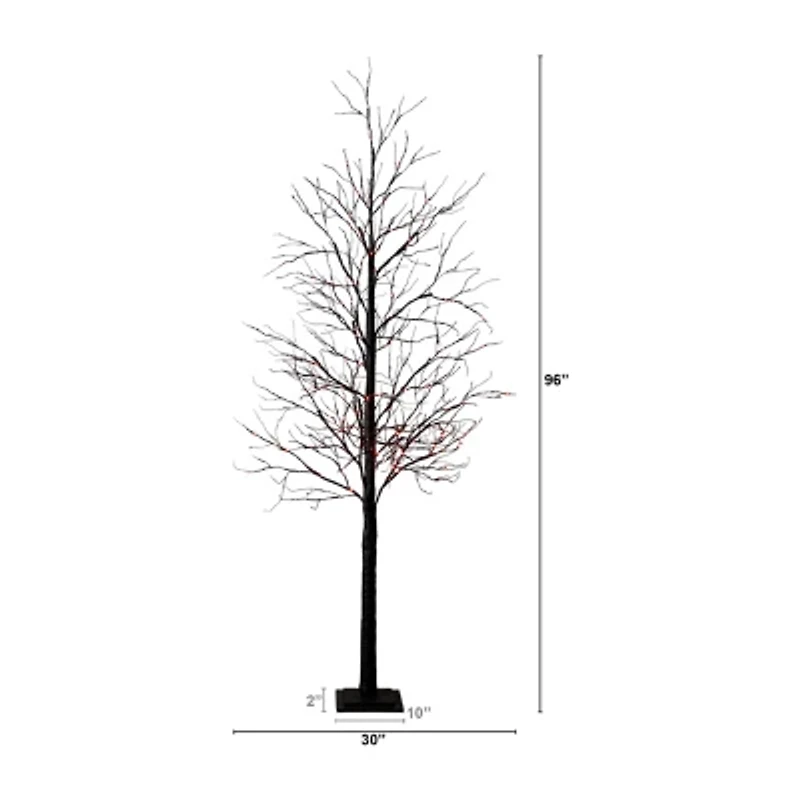 Nearly Natural 8ft Pre-Lit Halloween Twig Artificial Tree