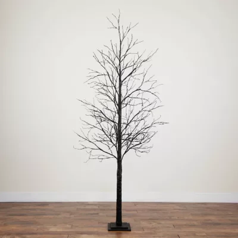 Nearly Natural 8ft Pre-Lit Halloween Twig Artificial Tree