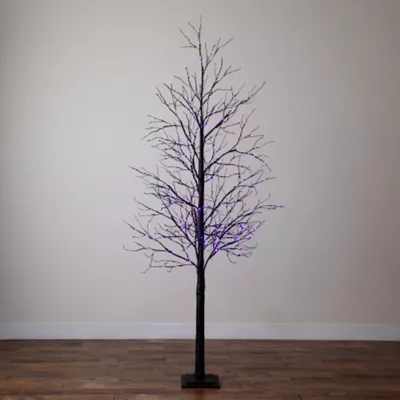 Nearly Natural 8ft Pre-Lit Halloween Twig Artificial Tree