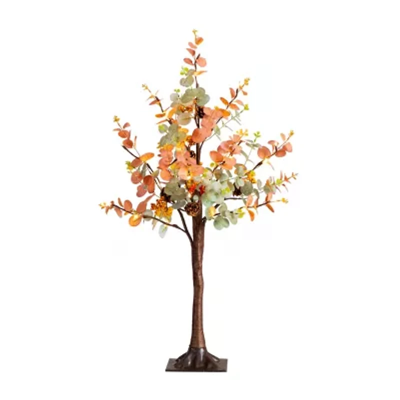 Nearly Natural 3ft Pre-Lit Autumn Eucalyptus Artificial Tree