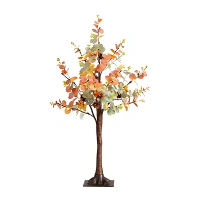Nearly Natural 3ft Pre-Lit Autumn Eucalyptus Artificial Tree