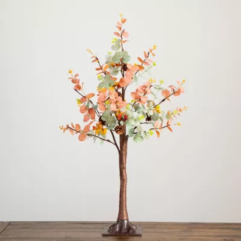 Nearly Natural 3ft Pre-Lit Autumn Eucalyptus Artificial Tree