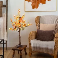 Nearly Natural 3ft Pre-Lit Autumn Eucalyptus Artificial Tree