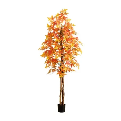 Nearly Natural 7ft Deluxe Autumn Maple Artificial Tree