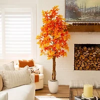 Nearly Natural 7ft Deluxe Autumn Maple Artificial Tree