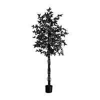 Nearly Natural 6ft Halloween Black Maple Artificial Tree