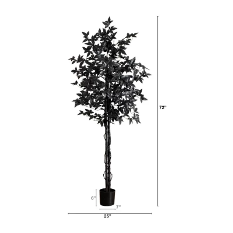 Nearly Natural 6ft Halloween Black Maple Artificial Tree
