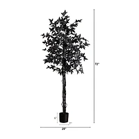 Nearly Natural 6ft Halloween Black Maple Artificial Tree