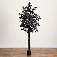 Nearly Natural 6ft Halloween Black Maple Artificial Tree