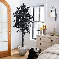 Nearly Natural 6ft Halloween Black Maple Artificial Tree