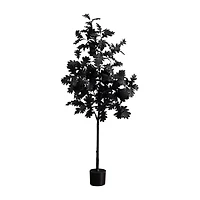 Nearly Natural 5ft Black Oak Halloween Artificial Tree