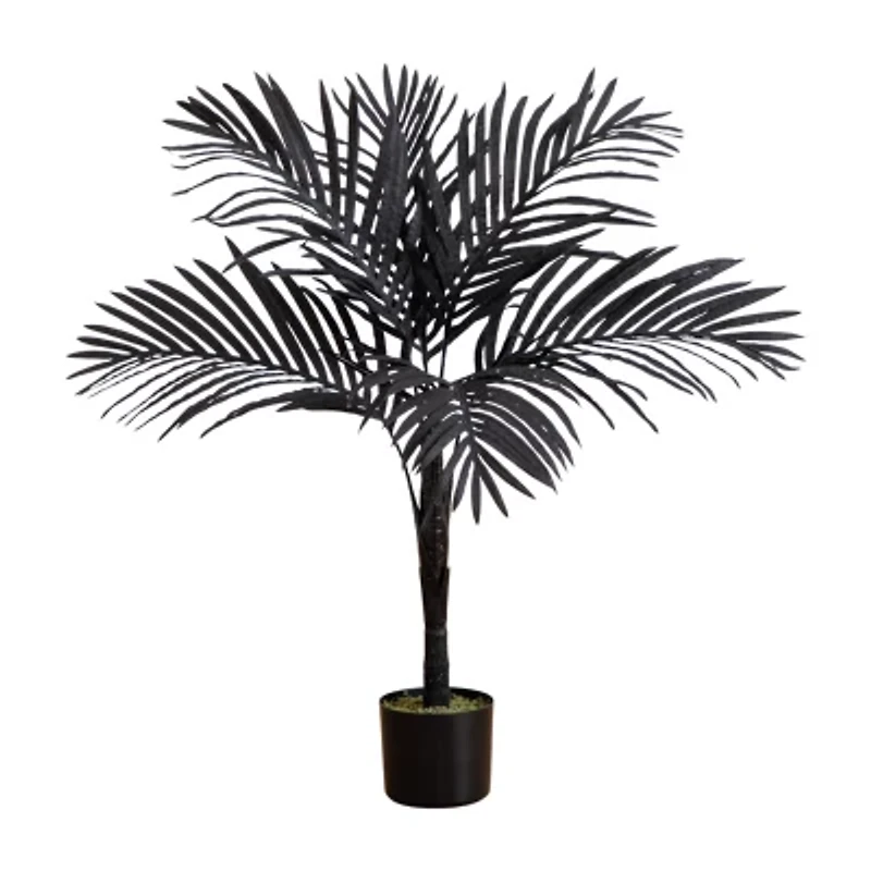 Nearly Natural 3ft Halloween Black/Gold Cane Artificial Tree