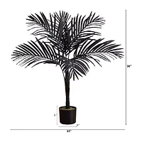 Nearly Natural 3ft Halloween Black/Gold Cane Artificial Tree