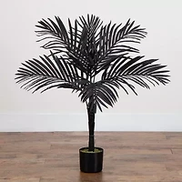 Nearly Natural 3ft Halloween Black/Gold Cane Artificial Tree