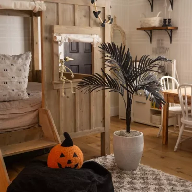 Nearly Natural 3ft Halloween Black/Gold Cane Artificial Tree