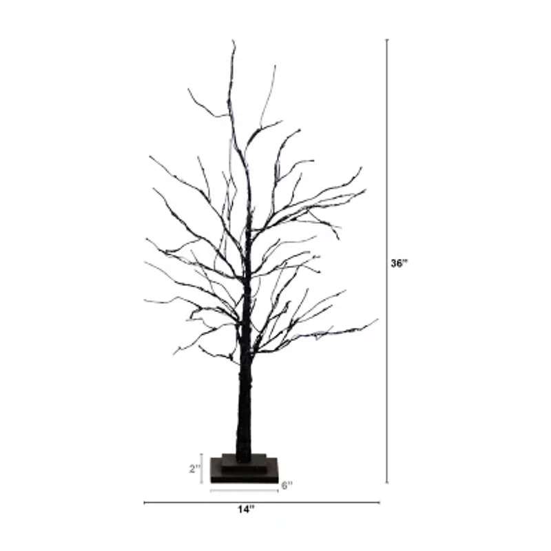 Nearly Natural 3ft Pre-Lit Halloween Twig Lighted Indoor Artificial Tree