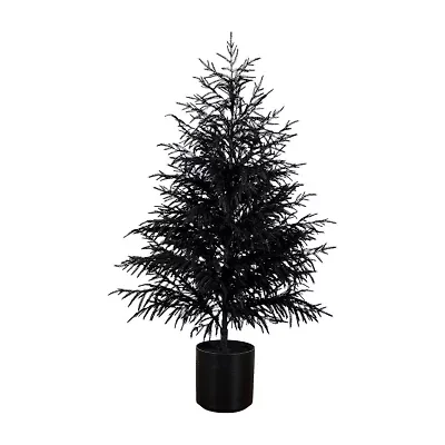 Nearly Natural 5ft Real Touch Black Norfolk Pine Artificial Tree