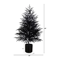 Nearly Natural 5ft Real Touch Black Norfolk Pine Artificial Tree