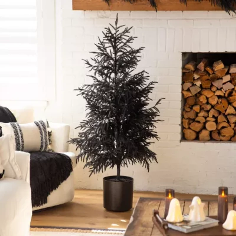 Nearly Natural 5ft Real Touch Black Norfolk Pine Artificial Tree