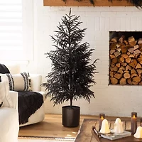 Nearly Natural 5ft Real Touch Black Norfolk Pine Artificial Tree