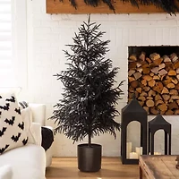 Nearly Natural 5ft Real Touch Black Norfolk Pine Artificial Tree
