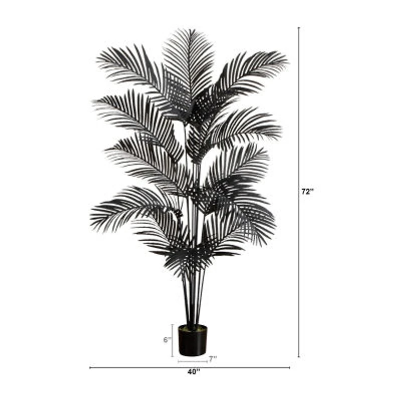 Nearly Natural 6ft Black Paradise Palm Artificial Tree