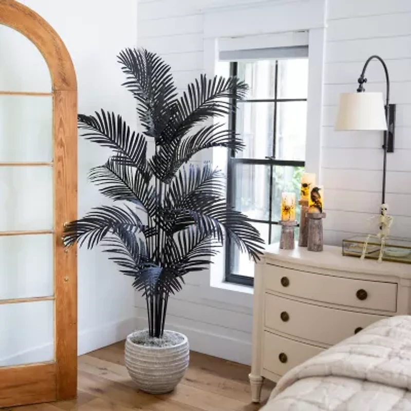 Nearly Natural 6ft Black Paradise Palm Artificial Tree