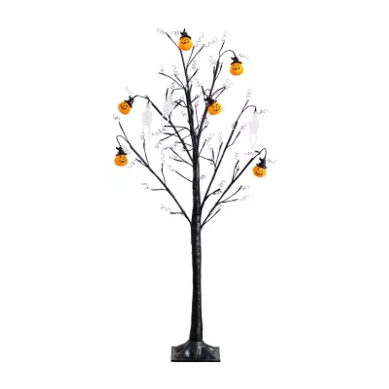 Nearly Natural 4ft Pre-Lit Halloween Pumpkins Artificial Tree